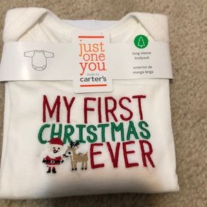 NWT Newborn Long-sleeve Christmas Bodysuit
